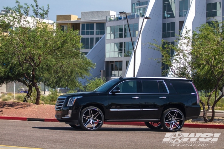 2015 Cadillac Escalade with 26" Koko Kuture Dacono in Black Machined wheels