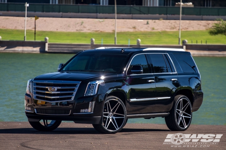 2015 Cadillac Escalade with 26" Koko Kuture Dacono in Black Machined wheels