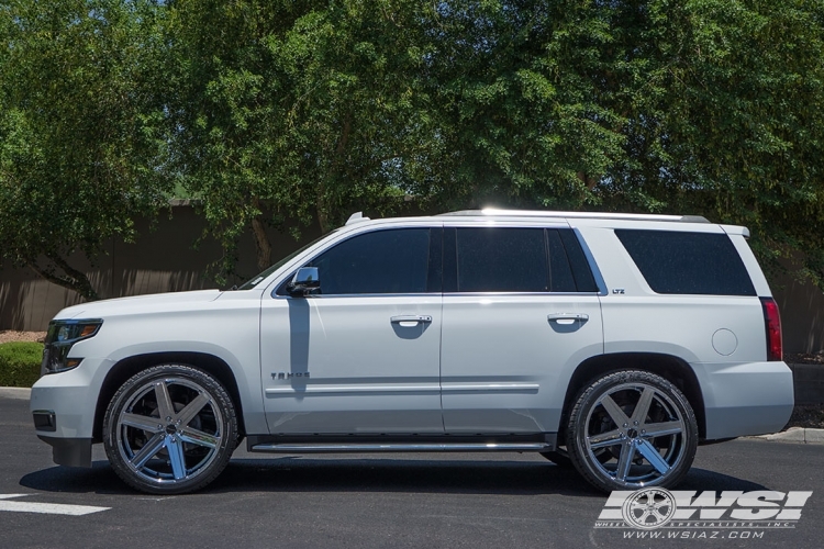 2015 Chevrolet Tahoe with 24" Giovanna Dramuno-6 in Chrome wheels