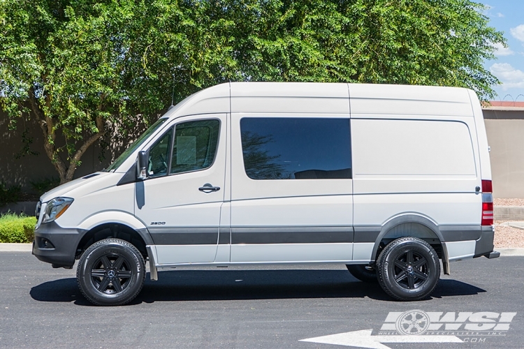 2015 Mercedes-Benz Sprinter with 17" Mandrus Atlas 6 in Matte Black (For Sprinter Van) wheels