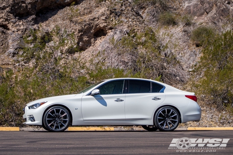 2015 Infiniti Q50 with 20" Gianelle Cuba-10 in Matte Black (w/Ball Cut Details) wheels