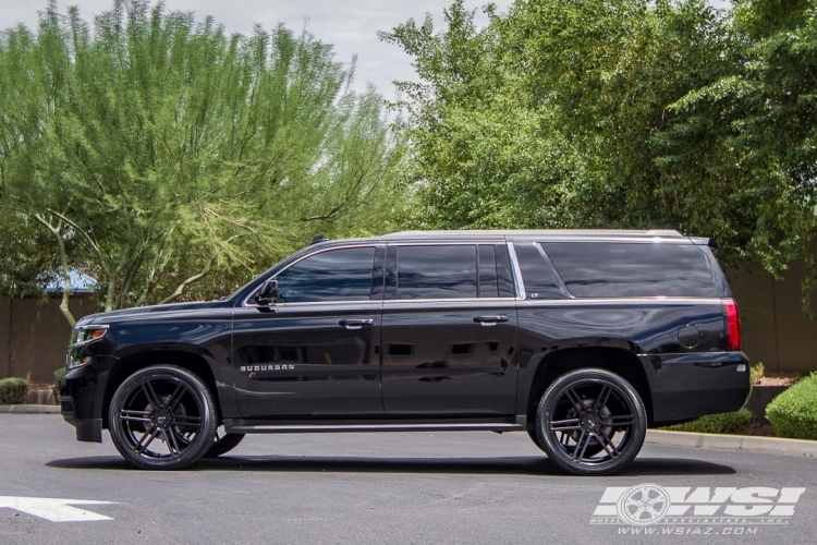 2015 Chevrolet Suburban with 24" Gianelle Bologna in Satin Black wheels