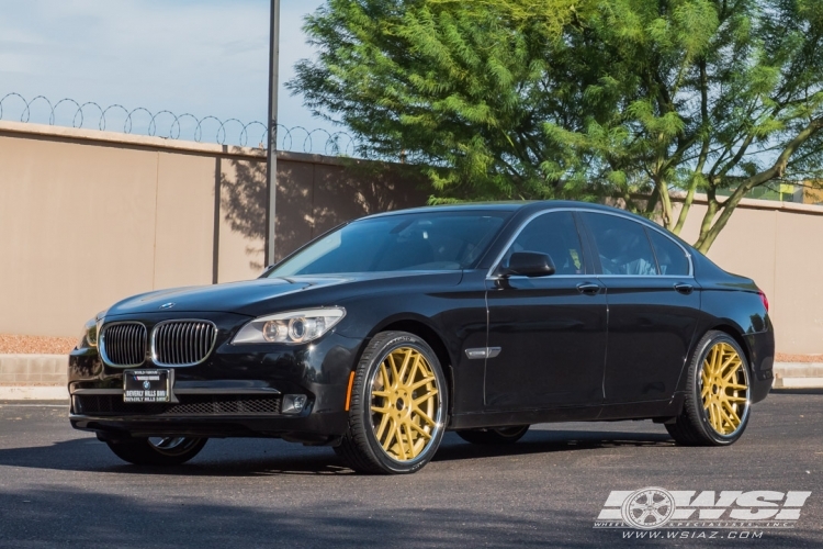 2012 BMW 7-Series with 22" Gianelle Yerevan in Matte Black (Chrome S/S Lip) wheels