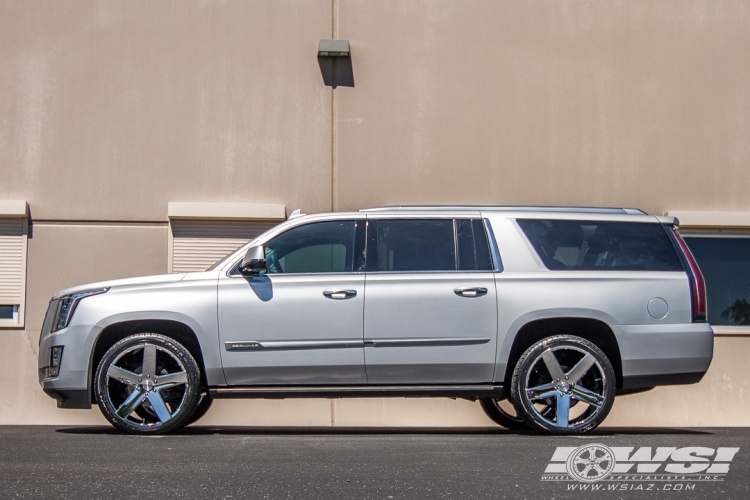 2015 Cadillac Escalade with 24" Heavy Hitters HH15 in Chrome wheels