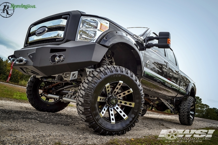 2015 Ford F-350 with 22" Remington Off Road Buckshot in Satin Black (Machined Face) wheels