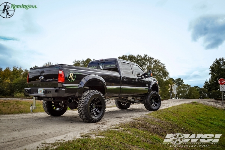 2015 Ford F-350 with 22" Remington Off Road Buckshot in Satin Black wheels