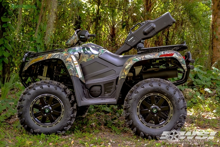 2014 Arctic Cat 700BDL with 14" Remington Off Road 8-Point ATV in Satin Black (Machined Lip) wheels