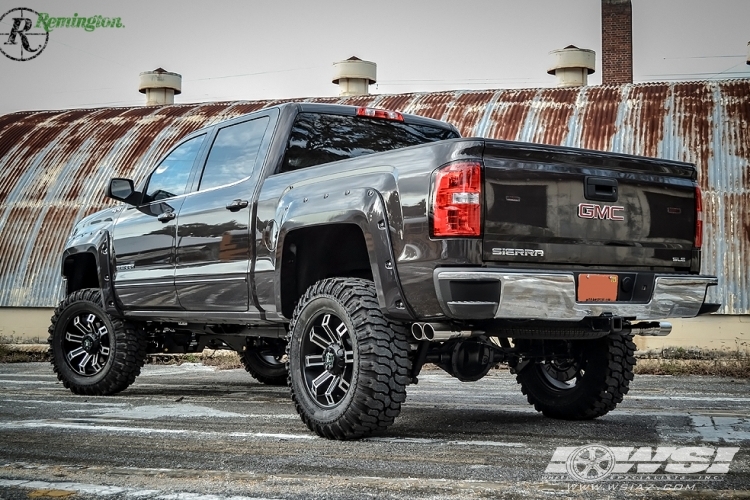 2014 GMC Sierra 2500 with 20" Remington Off Road Hollow-Point in Satin Black (Machined Face) wheels