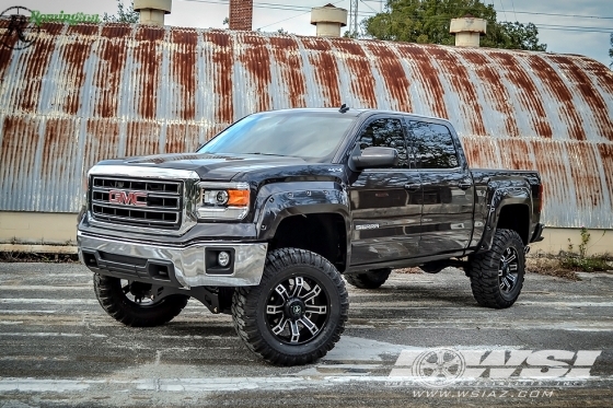 2014 GMC Sierra 2500 with 20" Remington Off Road Hollow-Point in Satin Black (Machined Face) wheels