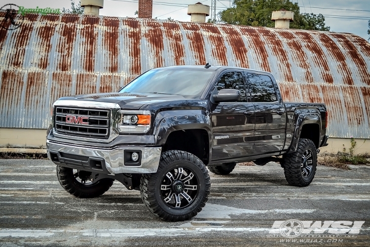 2014 GMC Sierra 2500 with 20" Remington Off Road Hollow-Point in Satin Black (Machined Face) wheels