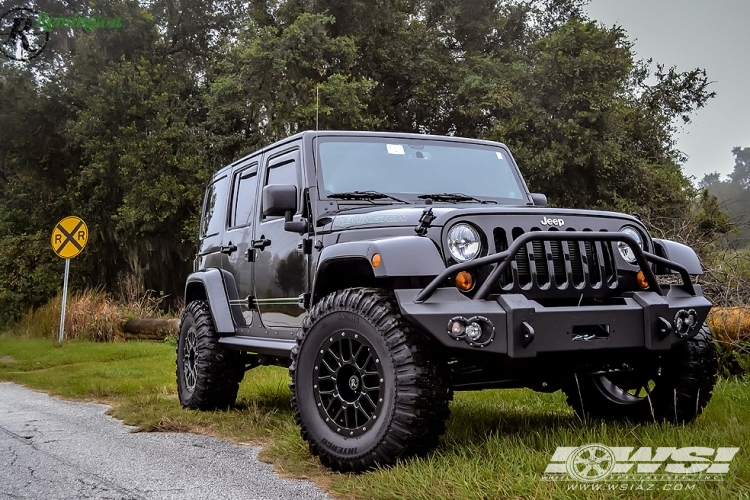 2013 Jeep Wrangler with 18" Remington Off Road RTC in Satin Black wheels