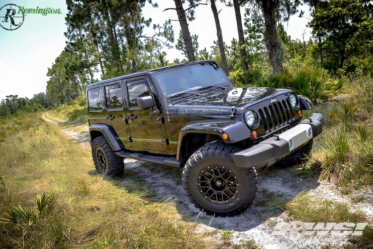 2013 Jeep Wrangler with 18" Remington Off Road RTC in Satin Black wheels