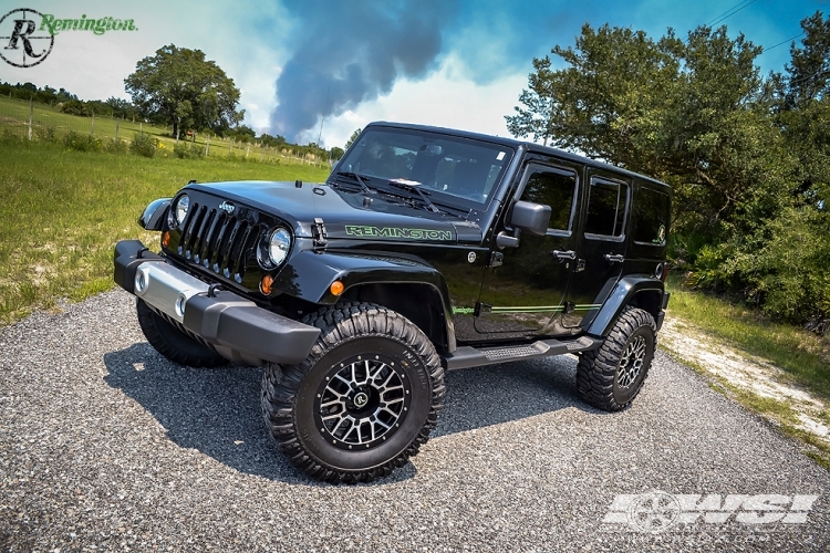 2013 Jeep Wrangler with 18" Remington Off Road RTC in Satin Black (Machined Face) wheels