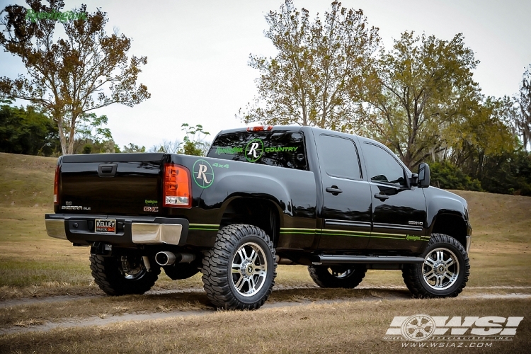  GMC Sierra 2500 with 20" Remington Off Road Trophy in Gloss Black (Machined Face) wheels