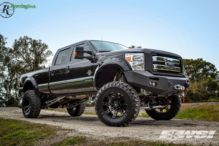 2015 Ford F-350 with 22" Remington Off Road Buckshot in Satin Black wheels