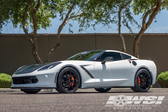 2014 Chevrolet Corvette with 19" Forgeline GA1R in Satin Black wheels