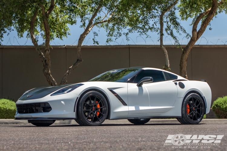 2014 Chevrolet Corvette with 19" Forgeline GA1R in Satin Black wheels