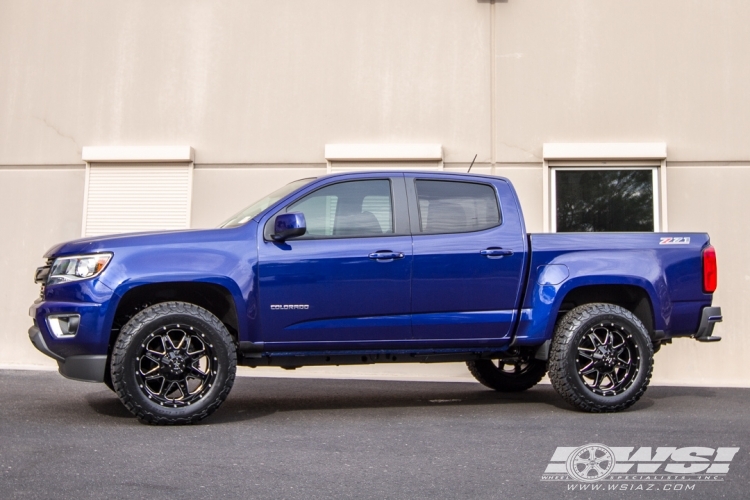 2015 Chevrolet Colorado with 20" RBP - Rolling Big Power 67R AK-8 in Gloss Black (CNC Accents) wheels
