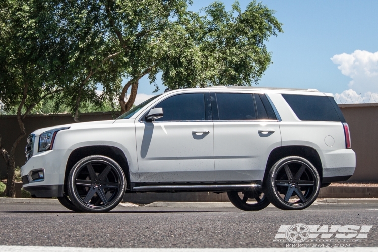 2015 GMC Yukon with 24" Giovanna Dramuno-6 in Satin Black wheels