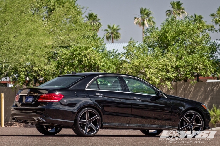 2014 Mercedes-Benz E-Class with 20" TSW Rivage in Gloss Black (Milled Spokes) wheels