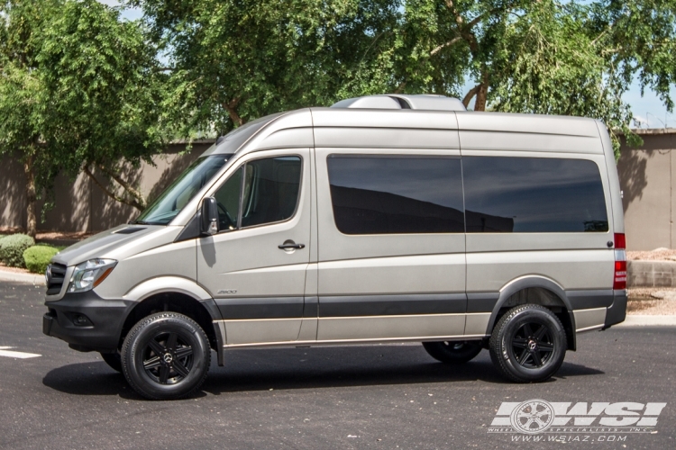 2015 Mercedes-Benz Sprinter with 17" Mandrus Atlas 6 in Matte Black (For Sprinter Van) wheels