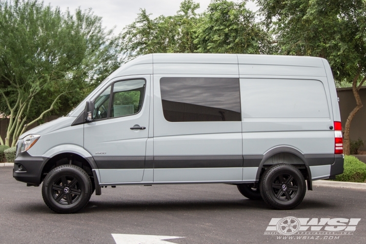 2015 Mercedes-Benz Sprinter with 17" Mandrus Atlas 6 in Matte Black (For Sprinter Van) wheels