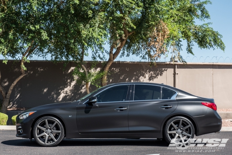 2015 Infiniti Q50 with 20" Vossen CV7 in Matte Graphite wheels