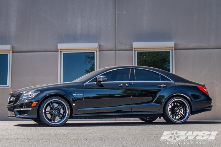 2013 Mercedes-Benz CLS-Class with 19" Mandrus Simplex (2PC) in Gloss Black wheels