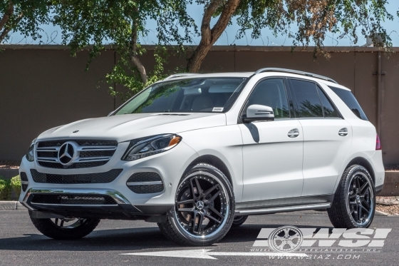 2016 Mercedes-Benz GLE/ML-Class with 22" Giovanna Austin in Semi Gloss Black (Chrome Stainless Steel Lip) wheels