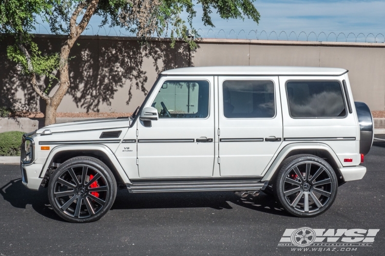 2015 Mercedes-Benz G-Class with 24" Gianelle Santoneo in Matte Black (Ball Cut Details) wheels