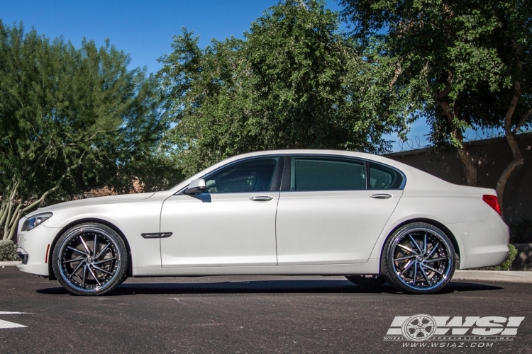 2012 BMW 7-Series with 22" Lexani Artemis in Black Machined (SS Chrome Lip) wheels