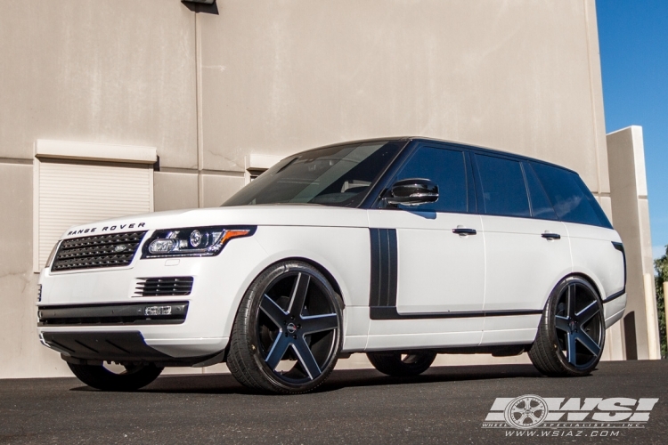 2014 Land Rover Range Rover with 24" Heavy Hitters HH15 in Black Milled wheels