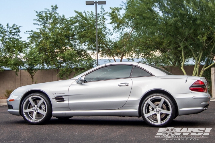 2006 Mercedes-Benz SL-Class with 20" Vossen CV3-R in Silver Metallic wheels