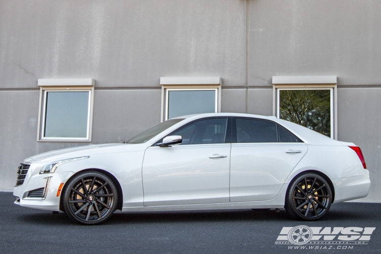 2015 Cadillac CTS with 20" Koko Kuture Surrey in Semi Gloss Black wheels