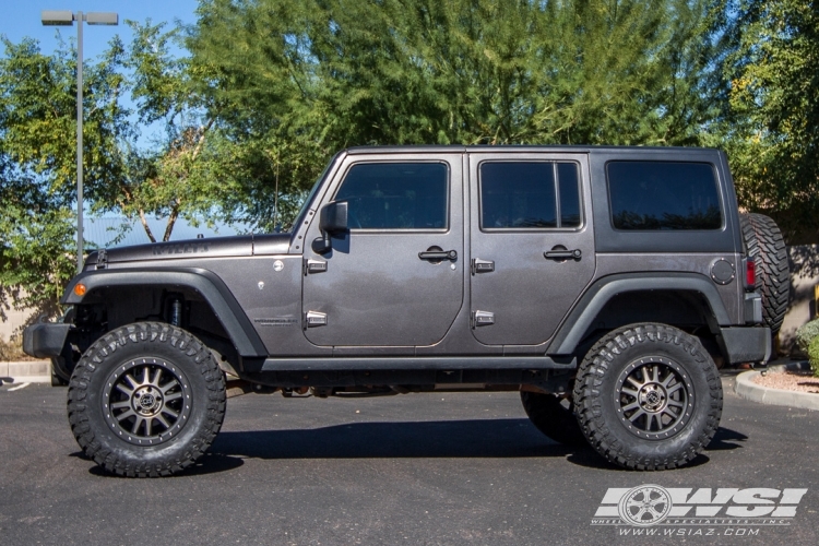 2014 Jeep Wrangler with 18" Black Rhino Tanay in Matte Black (Dark Matte) wheels