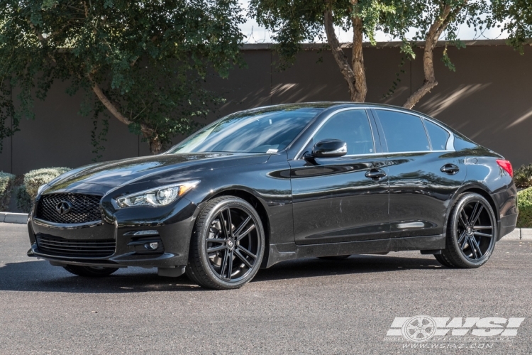 2015 Infiniti Q50 with 20" Koko Kuture Massa-5 in Satin Black wheels