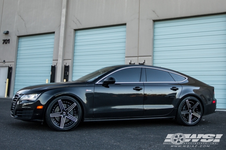 2012 Audi A7 with 20" Giovanna Dublin-5 in Black Machined wheels
