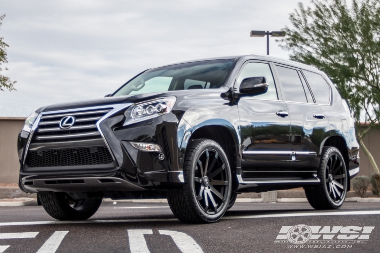 2014 Lexus GX with 22" Black Rhino Traverse in Matte Black wheels