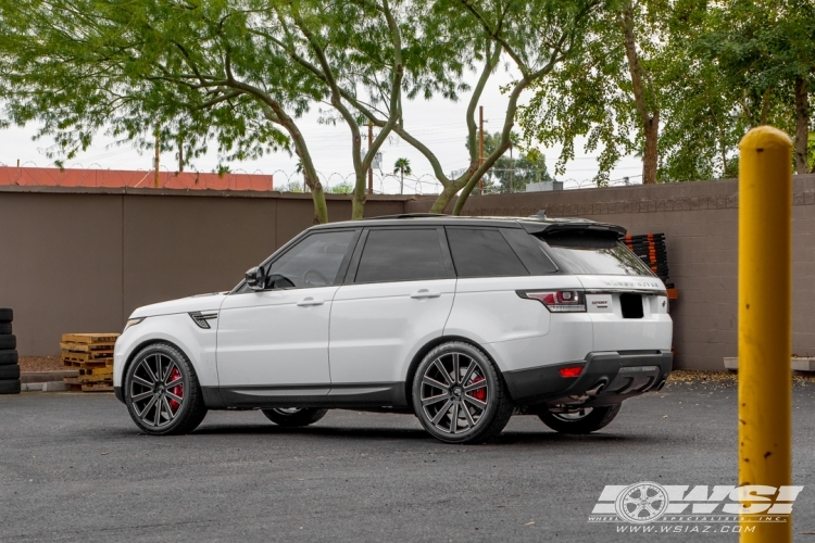 2016 Land Rover Range Rover Sport with 22" Gianelle Santoneo in Matte Black (Ball Cut Details) wheels