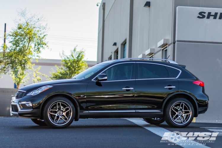2016 Infiniti QX50 with 20" Giovanna Austin in Satin Black Machined (Chrome Stainless Steel Lip) wheels
