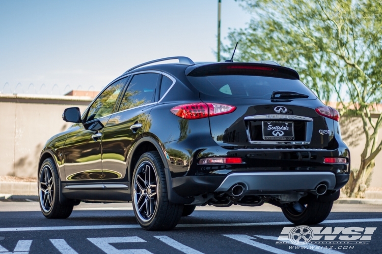 2016 Infiniti QX50 with 20" Giovanna Austin in Satin Black Machined (Chrome Stainless Steel Lip) wheels