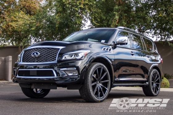 2016 Infiniti QX80 with 24" Lexani CSS-15 CVR in Black Machined wheels