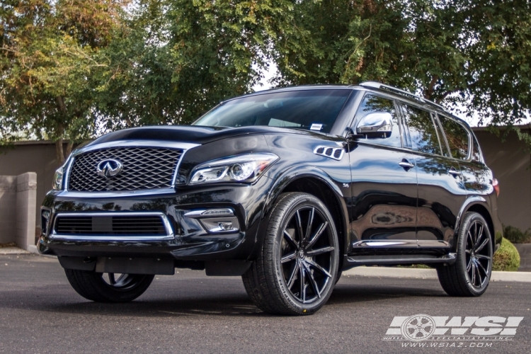 2016 Infiniti QX80 with 24" Lexani CSS-15 CVR in Black Machined wheels