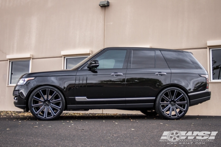 2016 Land Rover Range Rover with 24" Gianelle Santoneo in Matte Black (Ball Cut Details) wheels