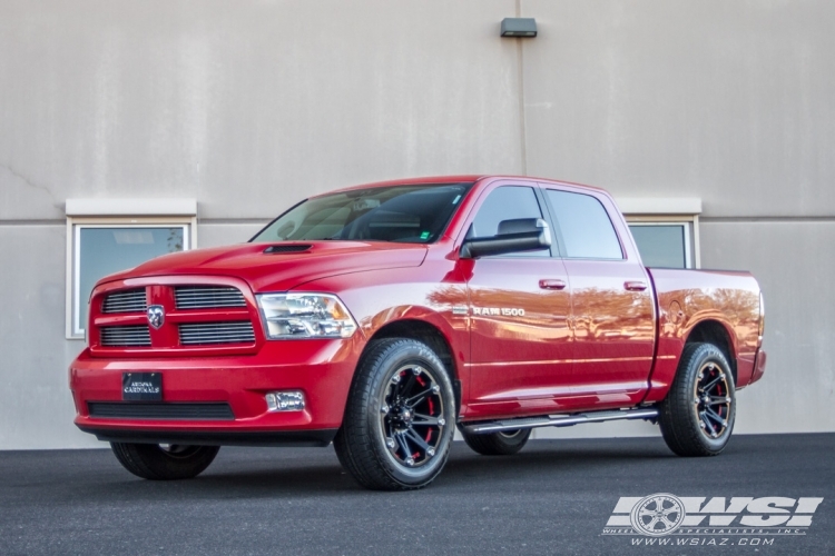 2011 Ram Pickup with 20" Ballistic Off Road 814-Jester in Black (Matte) wheels