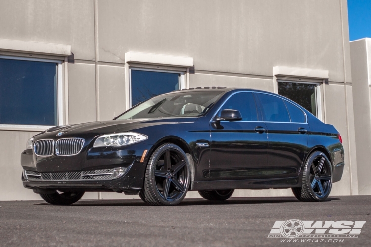 2011 BMW 5-Series with 20" Giovanna Dublin-5 in Semi Gloss Black wheels