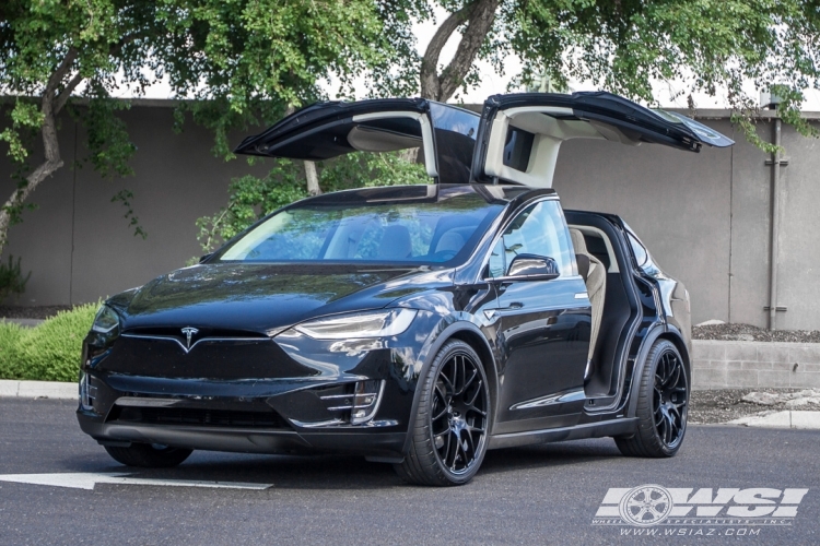 2016 Tesla Model X with 22" Avant Garde M310 in Matte Black wheels