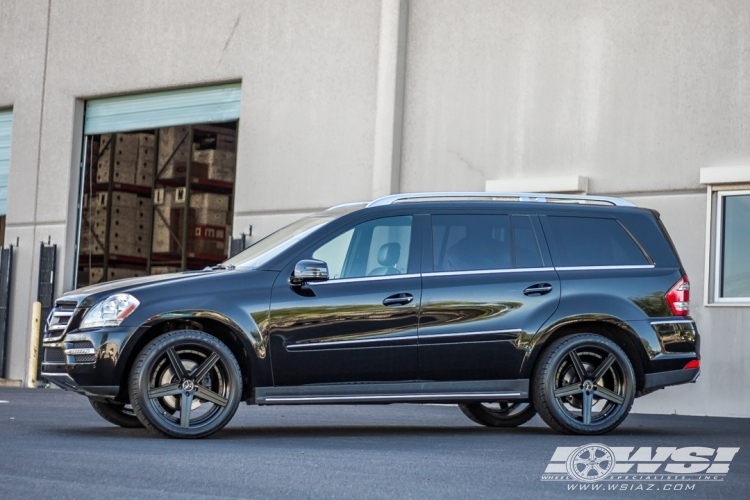 2012 Mercedes-Benz GLS/GL-Class with 22" Giovanna Dublin-5 in Semi Gloss Black wheels