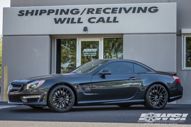 2013 Mercedes-Benz SL-Class with 20" Mandrus Rotec (RF) in Matte Black (Rotary Forged) wheels