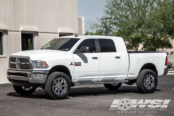 2013 Ram Pickup with 20" Hostile Off Road H105 Exile-8 in Chrome (Armor Plate) wheels